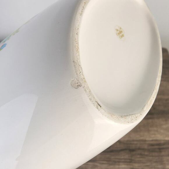 Vintage 10" 1970s The Creative Circle Wide Ceramic Flower Vase Floral Butterfly - Picture 5 of 6